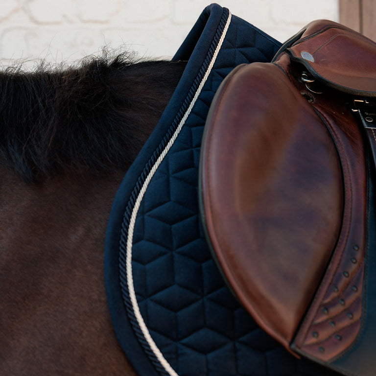 Kentucky Horsewear Velvet Jumping Saddle Cloth - Dark Navy