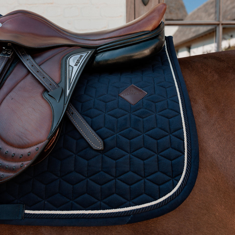 Kentucky Horsewear Velvet Jumping Saddle Cloth - Dark Navy