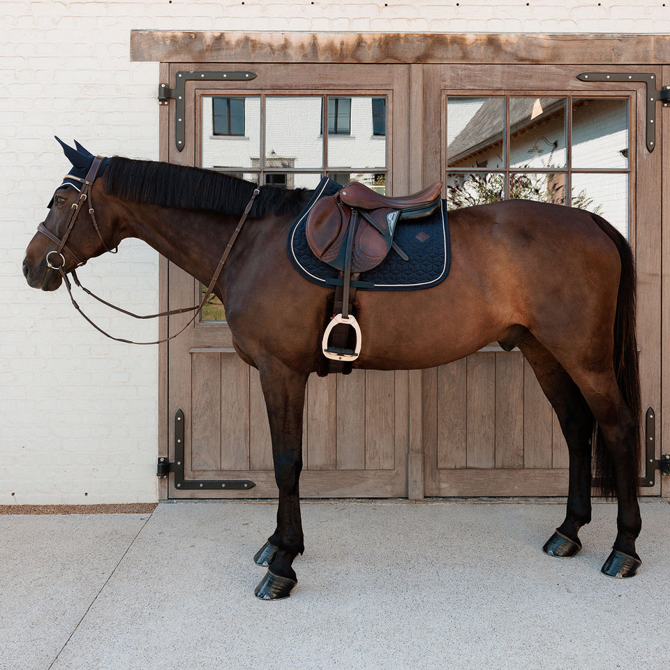 Kentucky Horsewear Velvet Jumping Saddle Cloth - Dark Navy