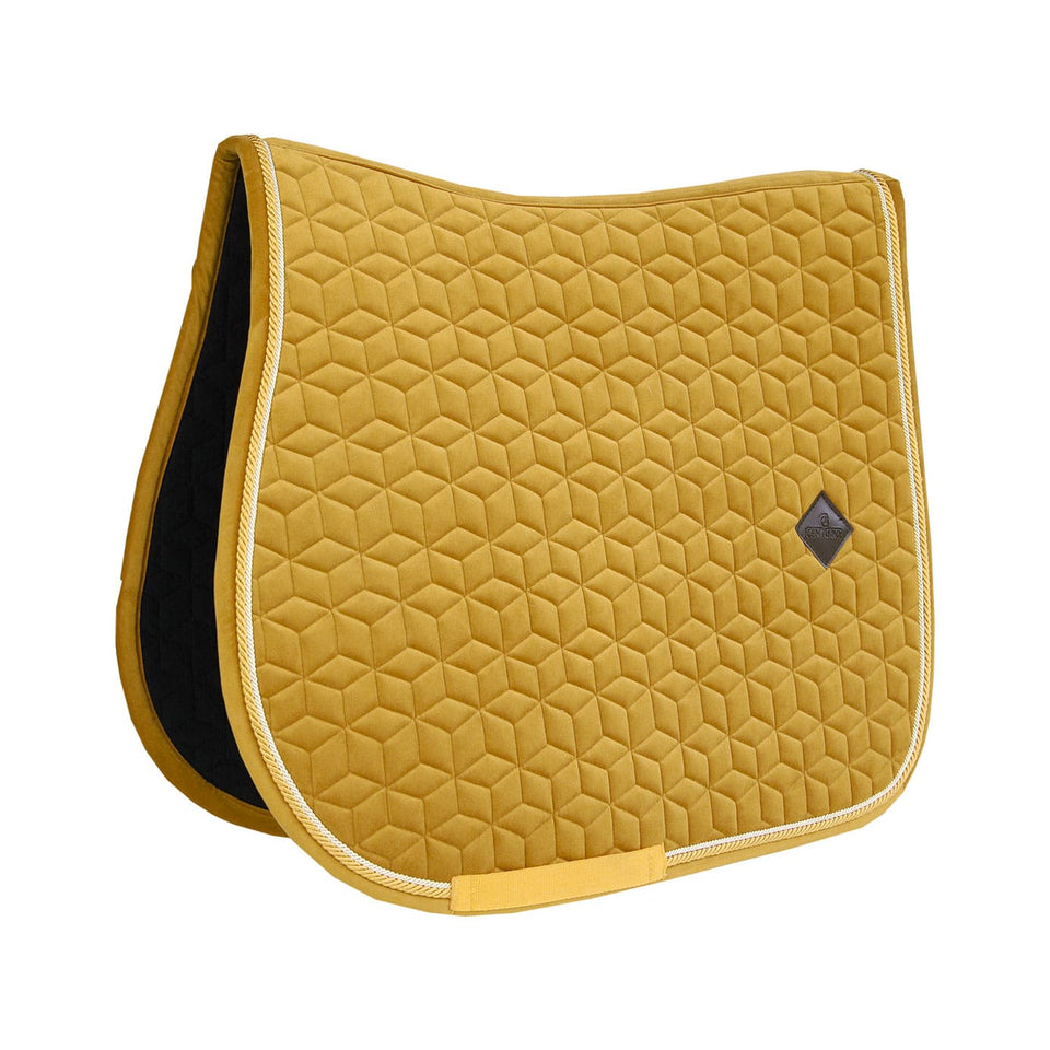 Kentucky Horsewear Velvet Jumping Saddle Cloth - Mustard