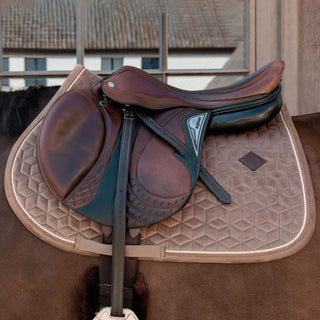 Kentucky Horsewear Velvet Jumping Saddle Cloth - Beige