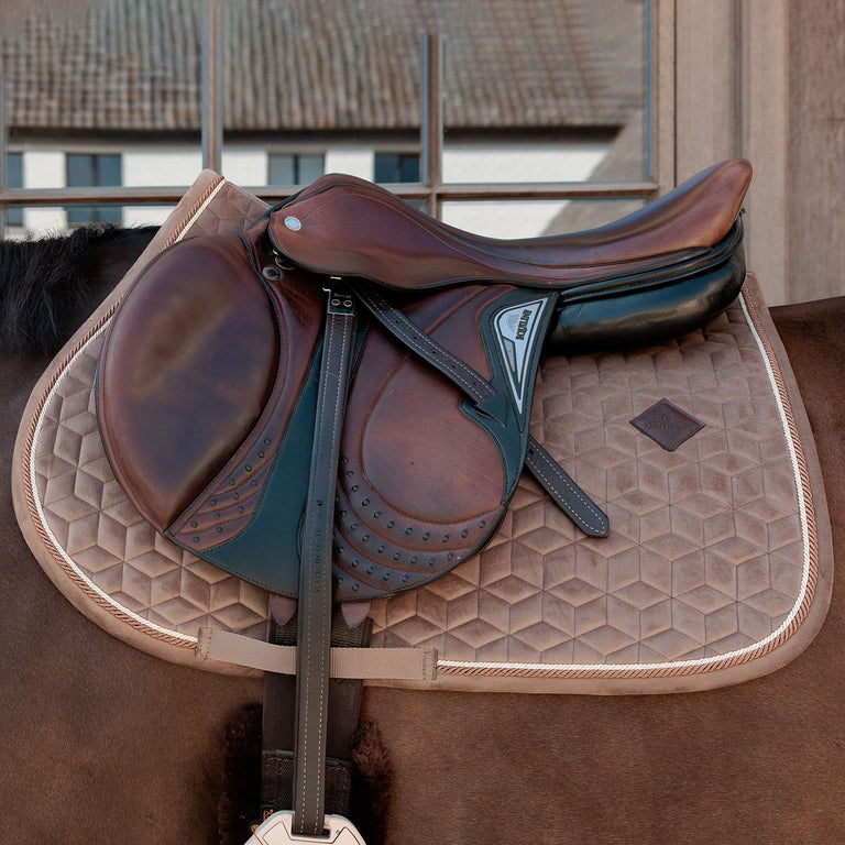 Kentucky Horsewear Velvet Jumping Saddle Cloth - Beige