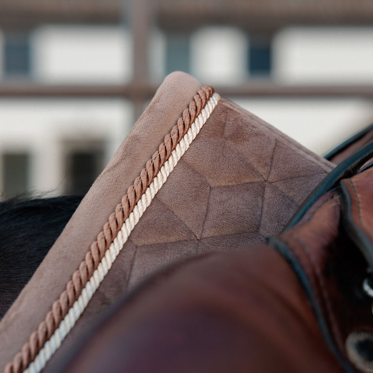 Kentucky Horsewear Velvet Jumping Saddle Cloth - Beige