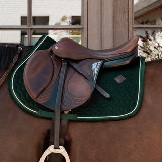 Kentucky Horsewear Velvet Jumping Saddle Cloth - Pine Green