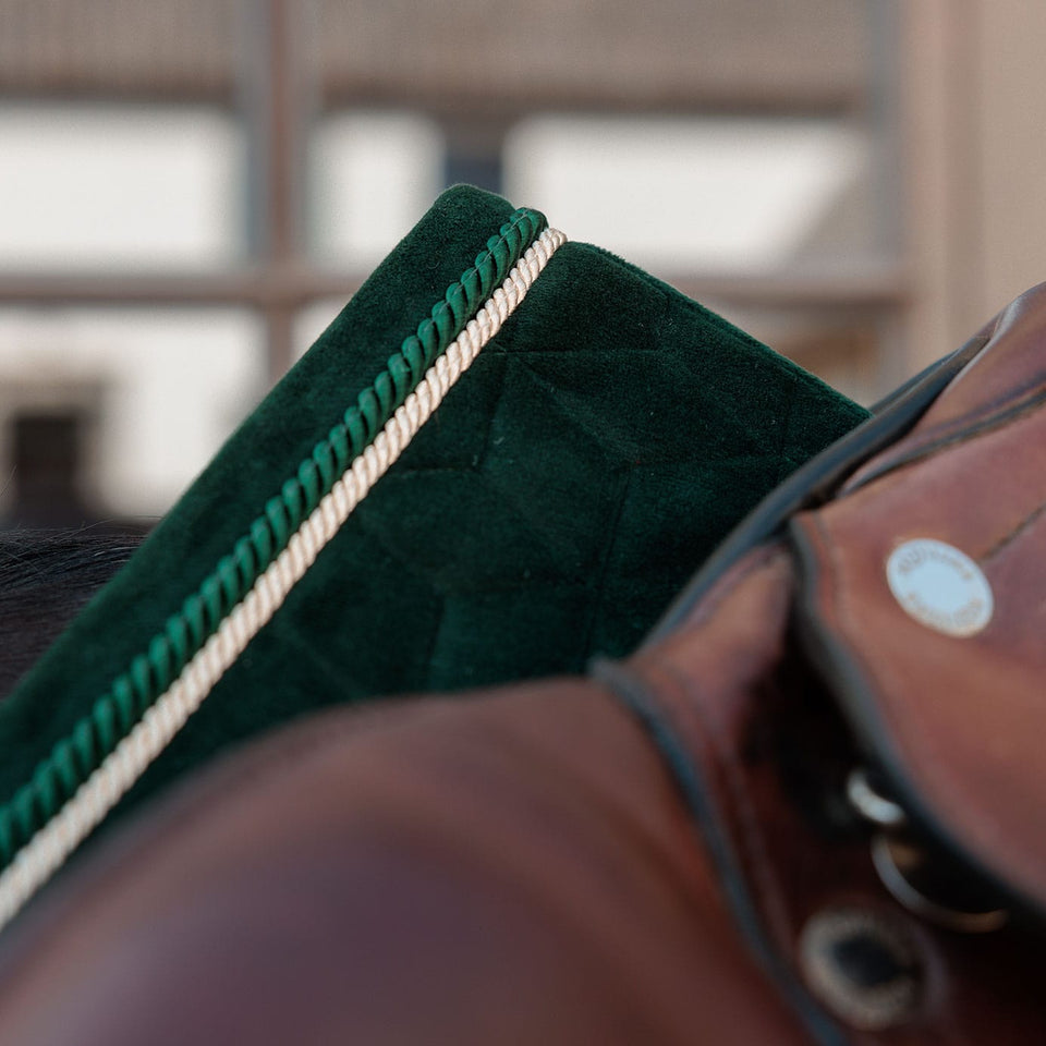 Kentucky Horsewear Velvet Jumping Saddle Cloth - Pine Green