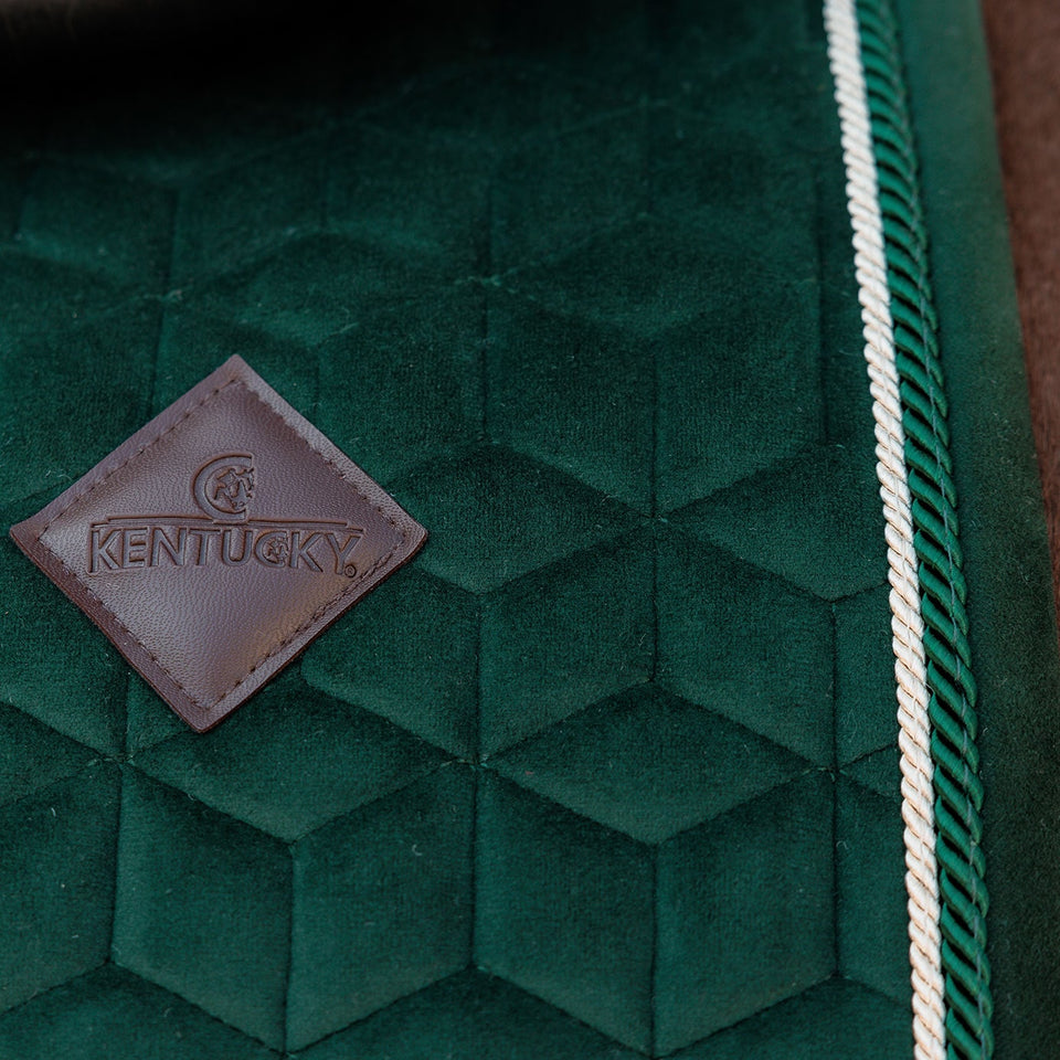 Kentucky Horsewear Velvet Jumping Saddle Cloth - Pine Green