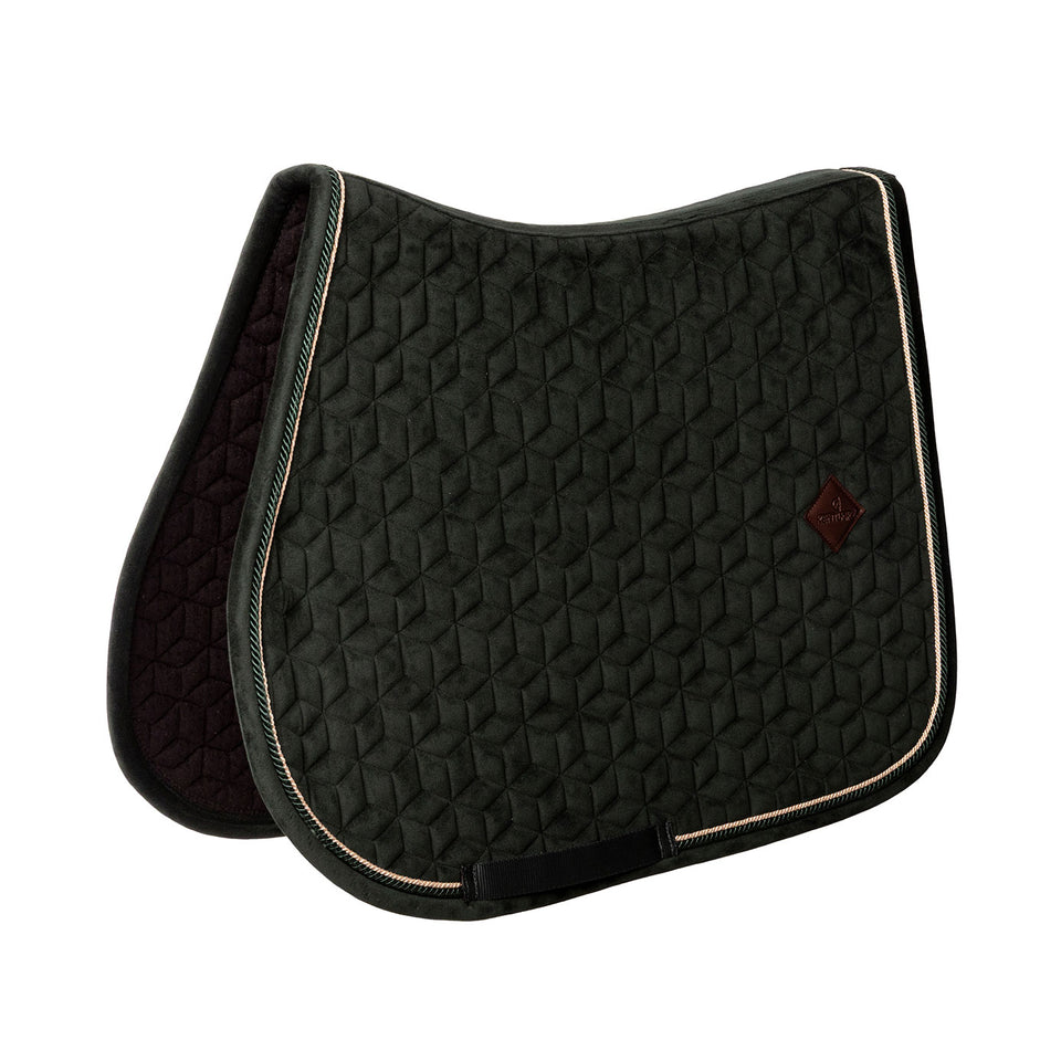 Kentucky Horsewear Velvet Jumping Saddle Cloth - Pine Green