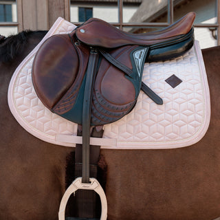 Kentucky Horsewear Velvet Jumping Saddle Cloth - Soft Rose