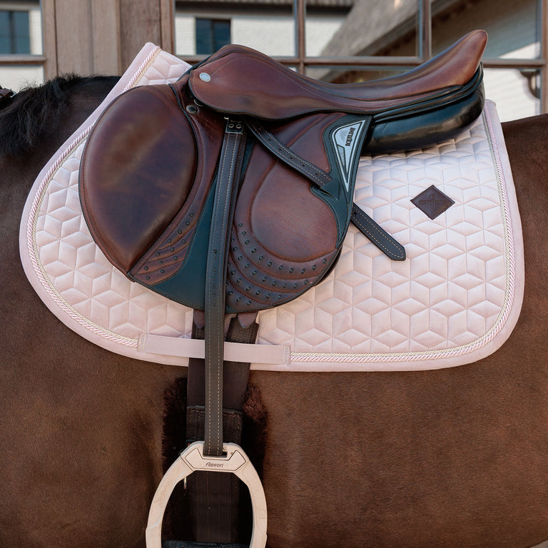 Kentucky Horsewear Velvet Jumping Saddle Cloth - Soft Rose