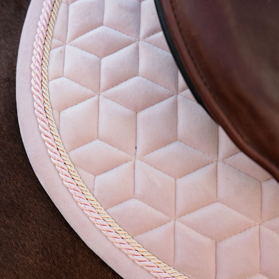 Kentucky Horsewear Velvet Jumping Saddle Cloth - Soft Rose