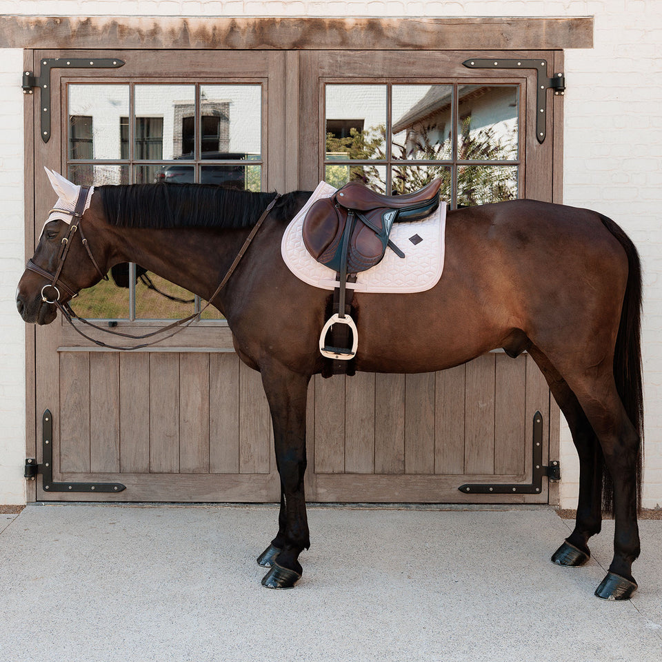 Kentucky Horsewear Velvet Jumping Saddle Cloth - Soft Rose