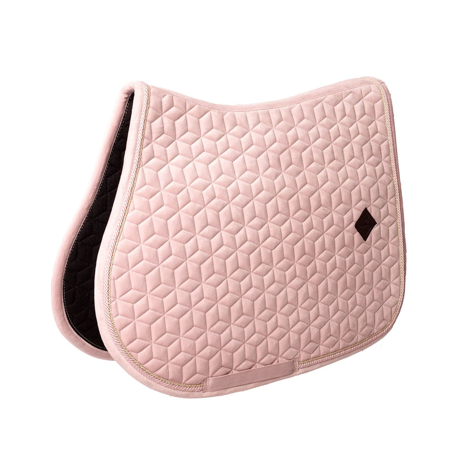 Kentucky Horsewear Velvet Jumping Saddle Cloth - Soft Rose