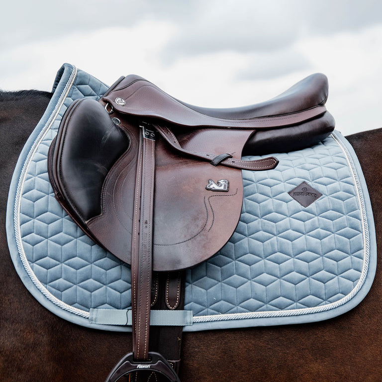 Kentucky Horsewear Velvet Jumping Saddle Cloth - Light Blue