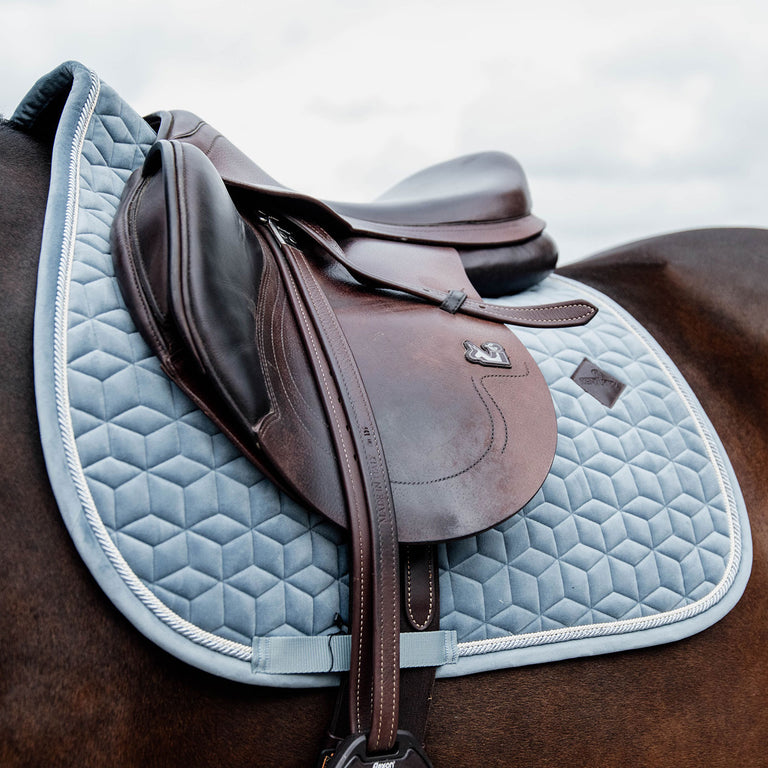 Kentucky Horsewear Velvet Jumping Saddle Cloth - Light Blue