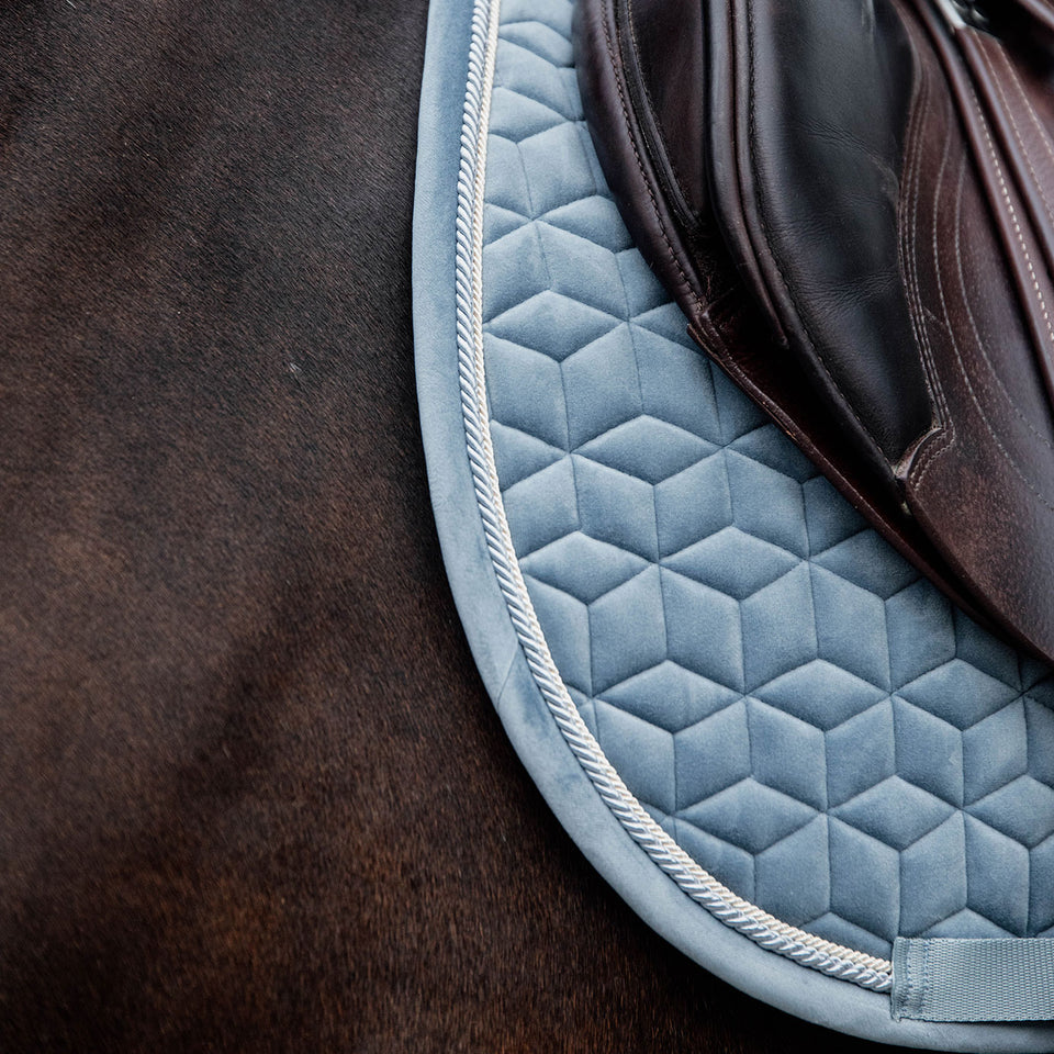 Kentucky Horsewear Velvet Jumping Saddle Cloth - Light Blue
