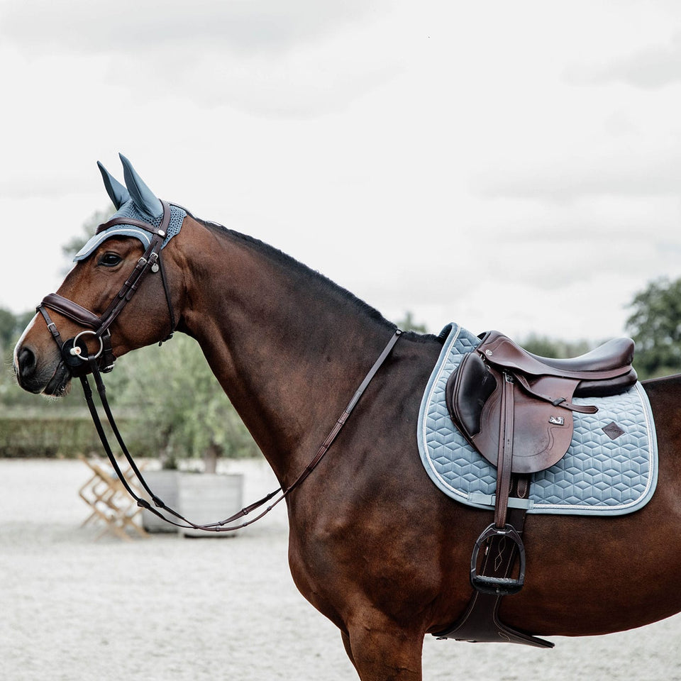 Kentucky Horsewear Velvet Jumping Saddle Cloth - Light Blue