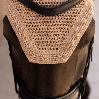Kentucky Horsewear Wellington Velvet Mini Pearls Fly Veil - Beige
