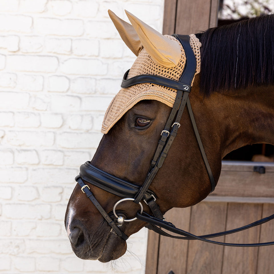 Kentucky Horsewear Wellington Velvet Mini Pearls Fly Veil - Beige