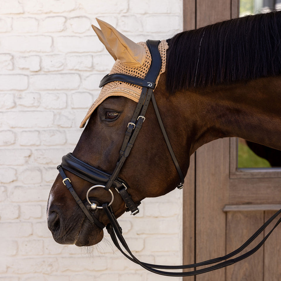 Kentucky Horsewear Wellington Velvet Mini Pearls Fly Veil - Beige