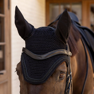 Kentucky Horsewear Wellington Velvet Mini Pearls Fly Veil - Black