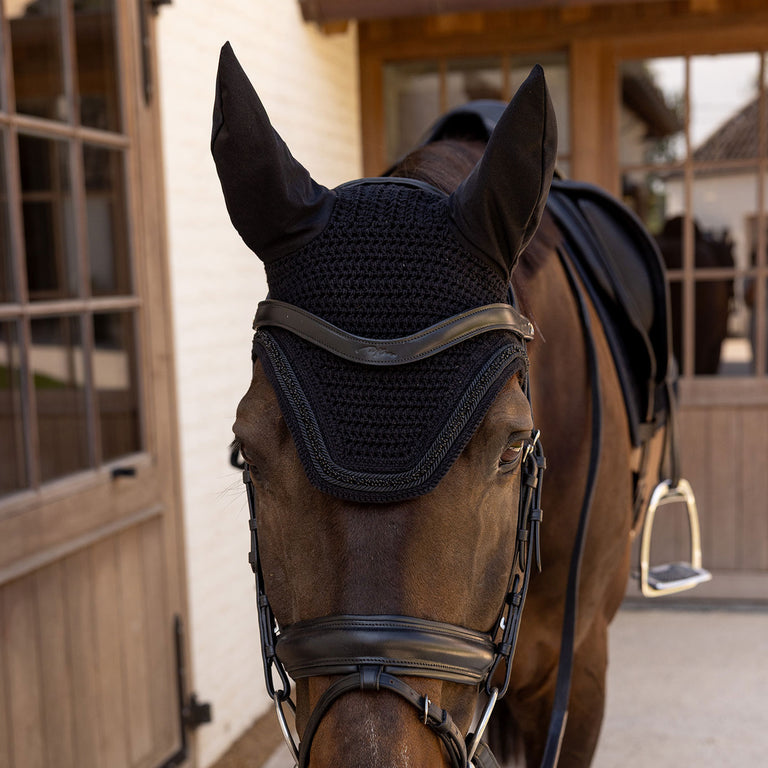 Kentucky Horsewear Wellington Velvet Mini Pearls Fly Veil - Black