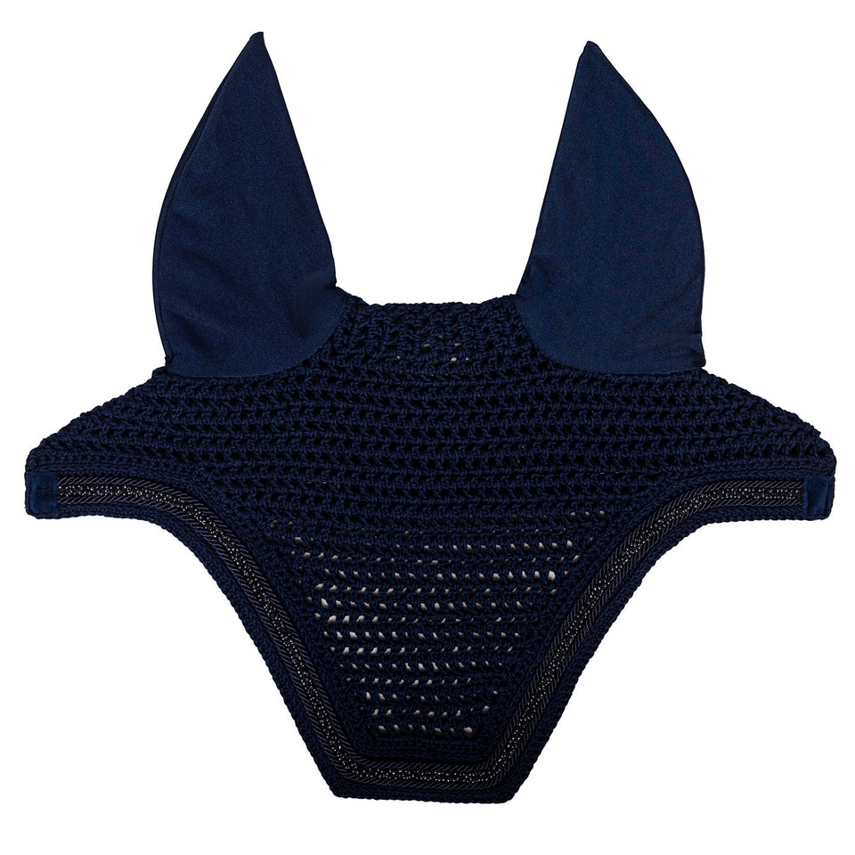 Kentucky Horsewear Wellington Velvet Mini Pearls Fly Veil - Navy