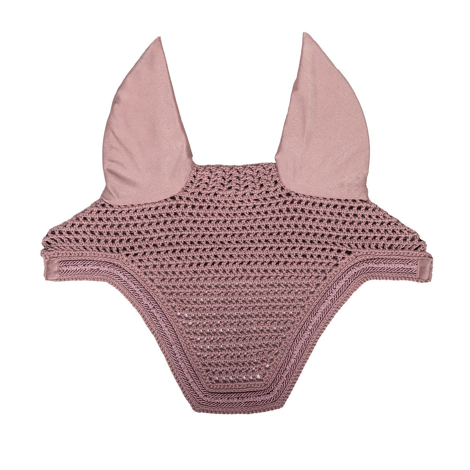 Kentucky Horsewear Wellington Velvet Mini Pearls Fly Veil - Old Rose