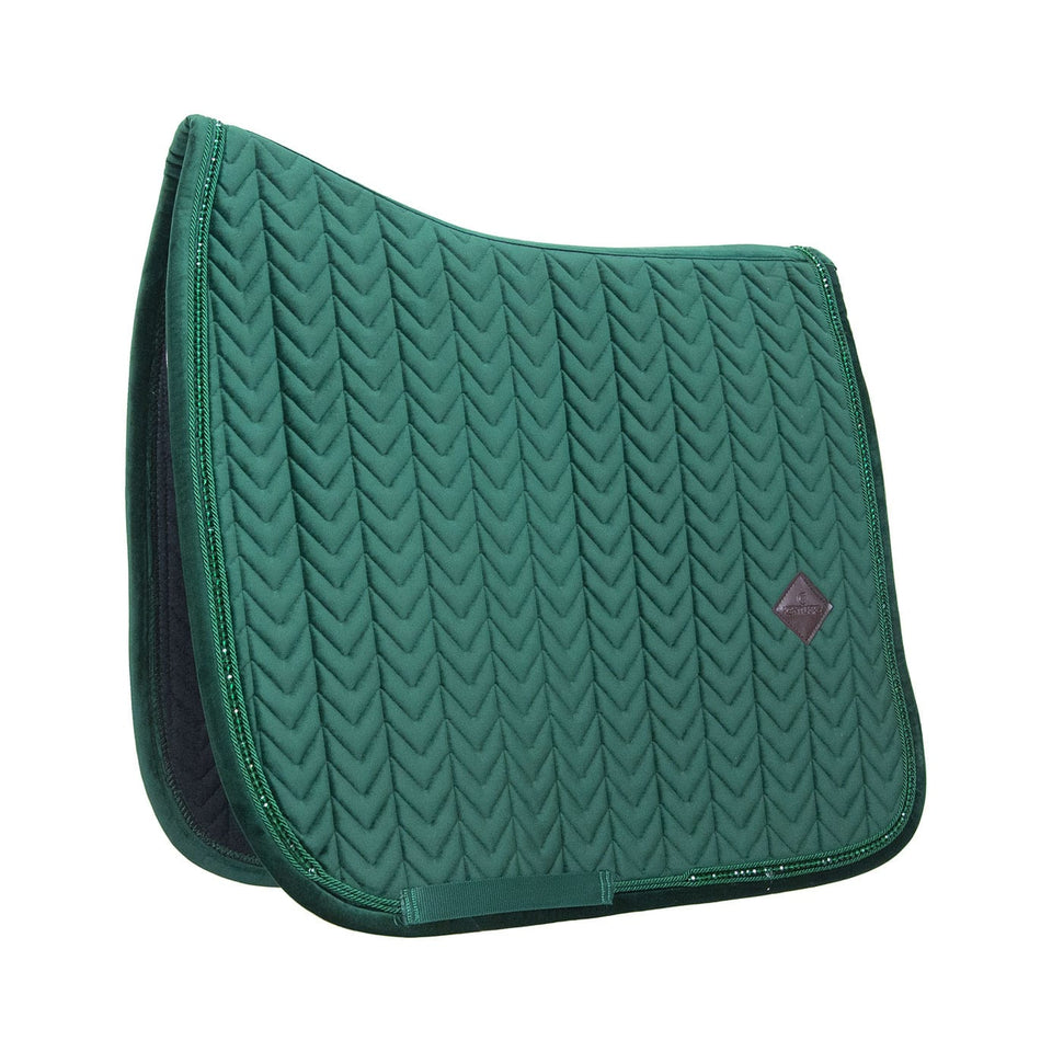 Kentucky Horsewear Velvet Pearls Dressage Saddle Cloth - Pine Green