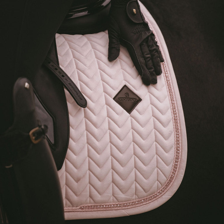 Kentucky Horsewear Velvet Pearls Dressage Saddle Cloth - Soft Rose