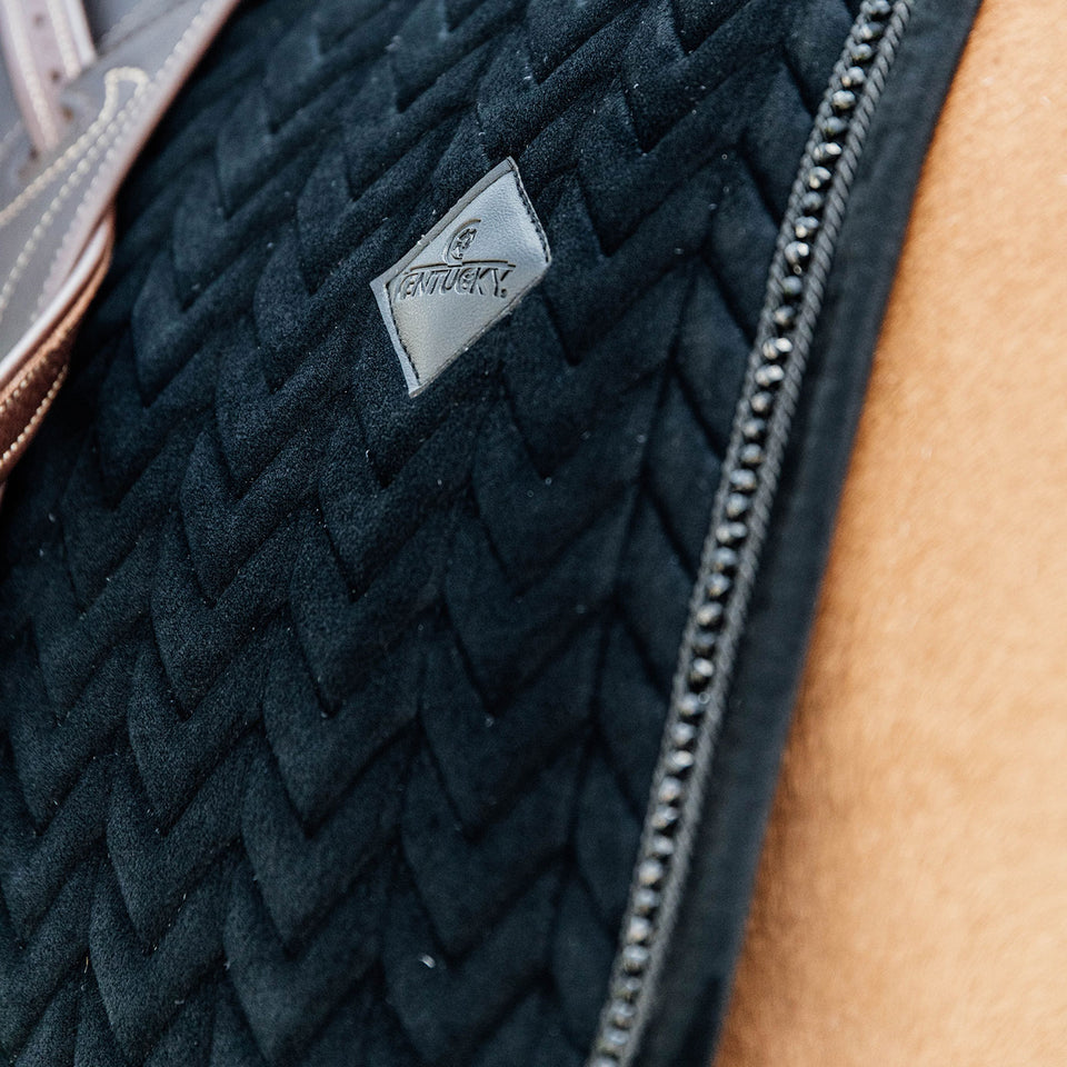 Kentucky Horsewear Velvet Pearls Dressage Saddle Cloth - Black