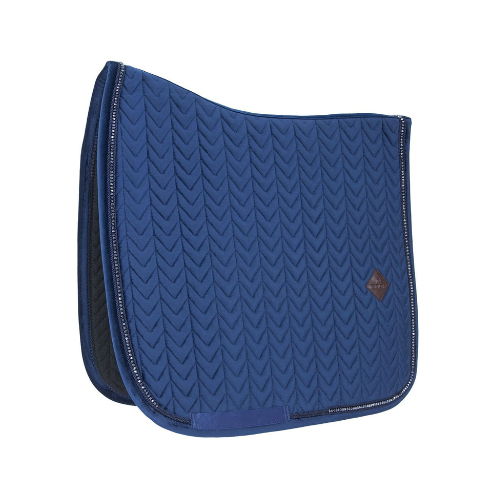Kentucky Horsewear Velvet Pearls Dressage Saddle Cloth - Navy