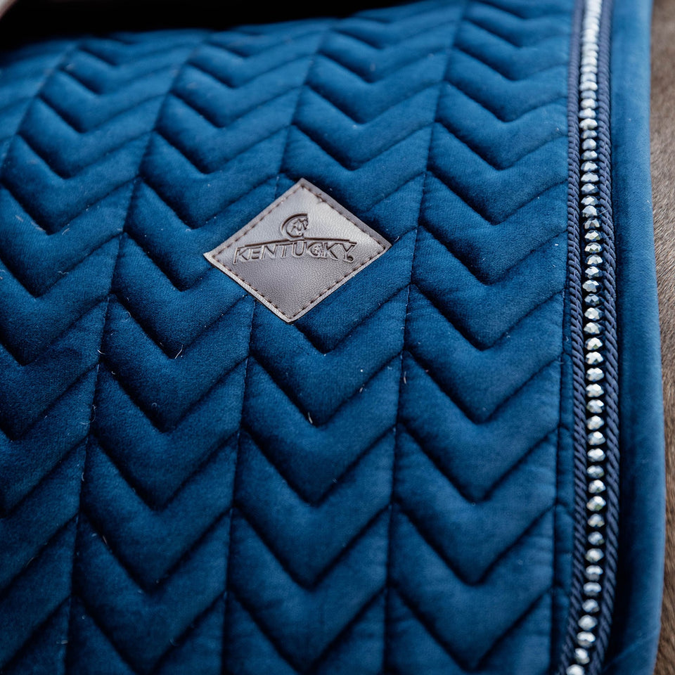 Kentucky Horsewear Velvet Pearls Dressage Saddle Cloth - Navy
