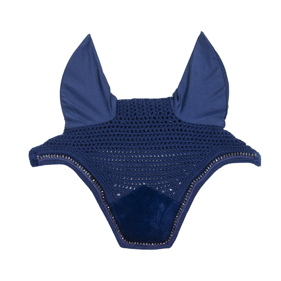 Kentucky Horsewear Wellington Velvet Pearls Fly Veil - Navy