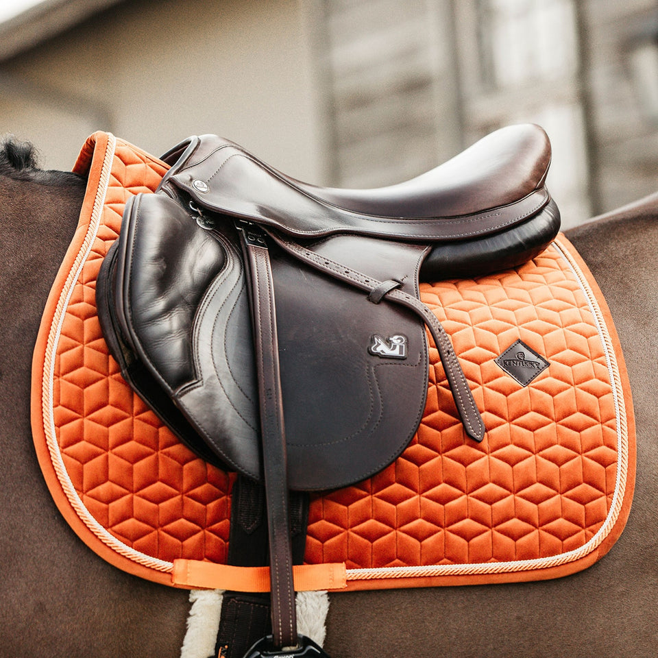 Kentucky Horsewear Velvet Jumping Saddle Cloth - Orange