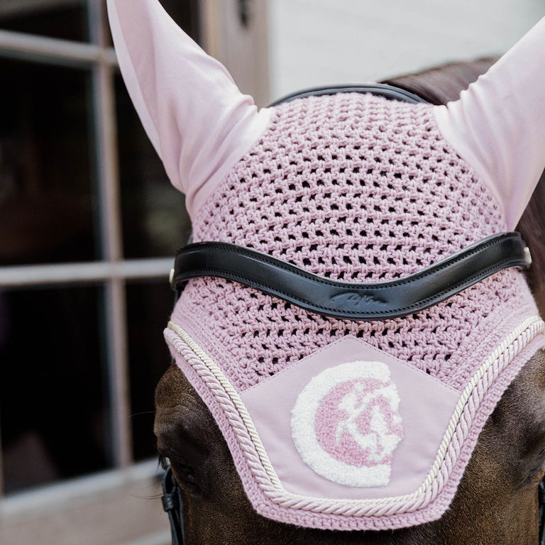 Kentucky Horsewear Wellington 3D Rope Fly Veil - Soft Rose