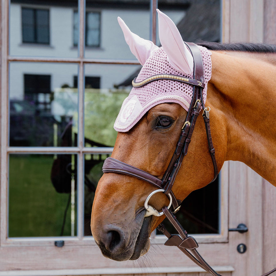 Kentucky Horsewear Wellington 3D Rope Fly Veil - Soft Rose