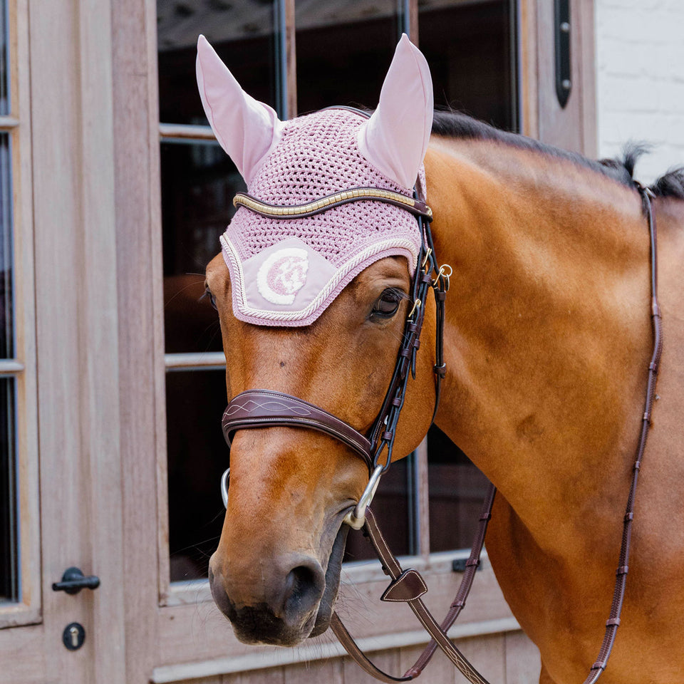 Kentucky Horsewear Wellington 3D Rope Fly Veil - Soft Rose