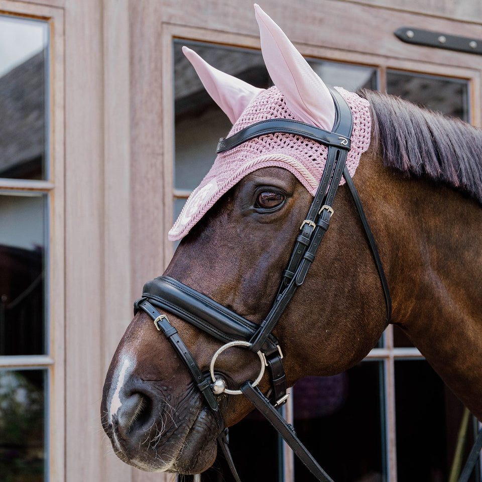 Kentucky Horsewear Wellington 3D Rope Fly Veil - Soft Rose
