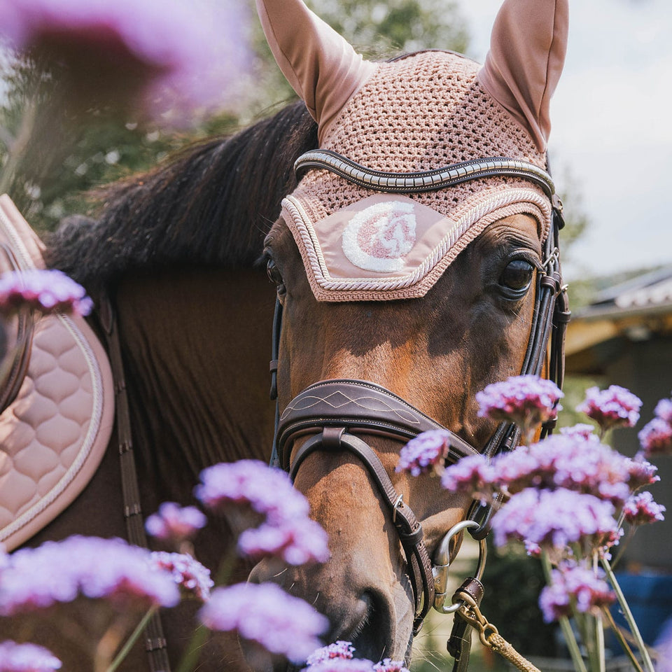 Kentucky Horsewear Wellington 3D Rope Fly Veil - Old Rose