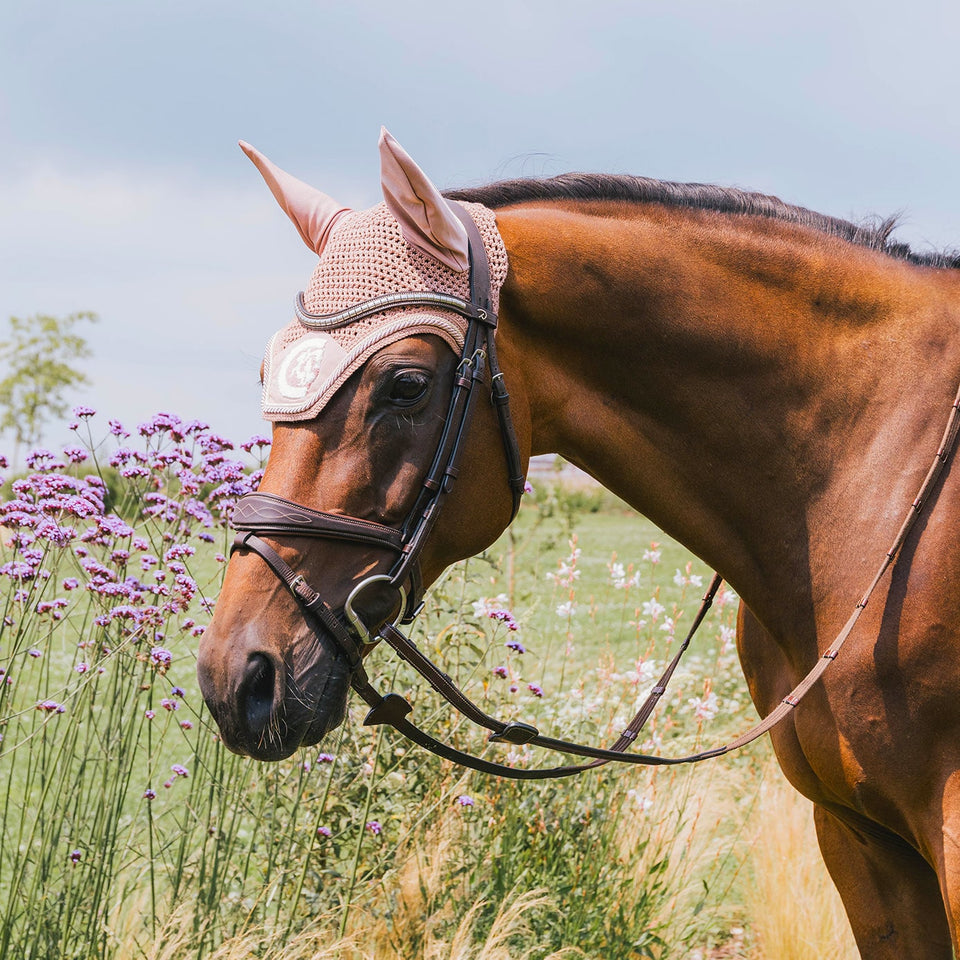 Kentucky Horsewear Wellington 3D Rope Fly Veil - Old Rose