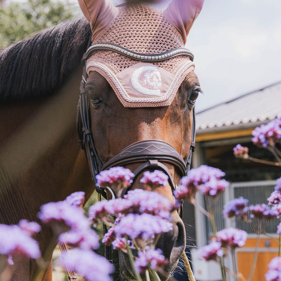 Kentucky Horsewear Wellington 3D Rope Fly Veil - Old Rose