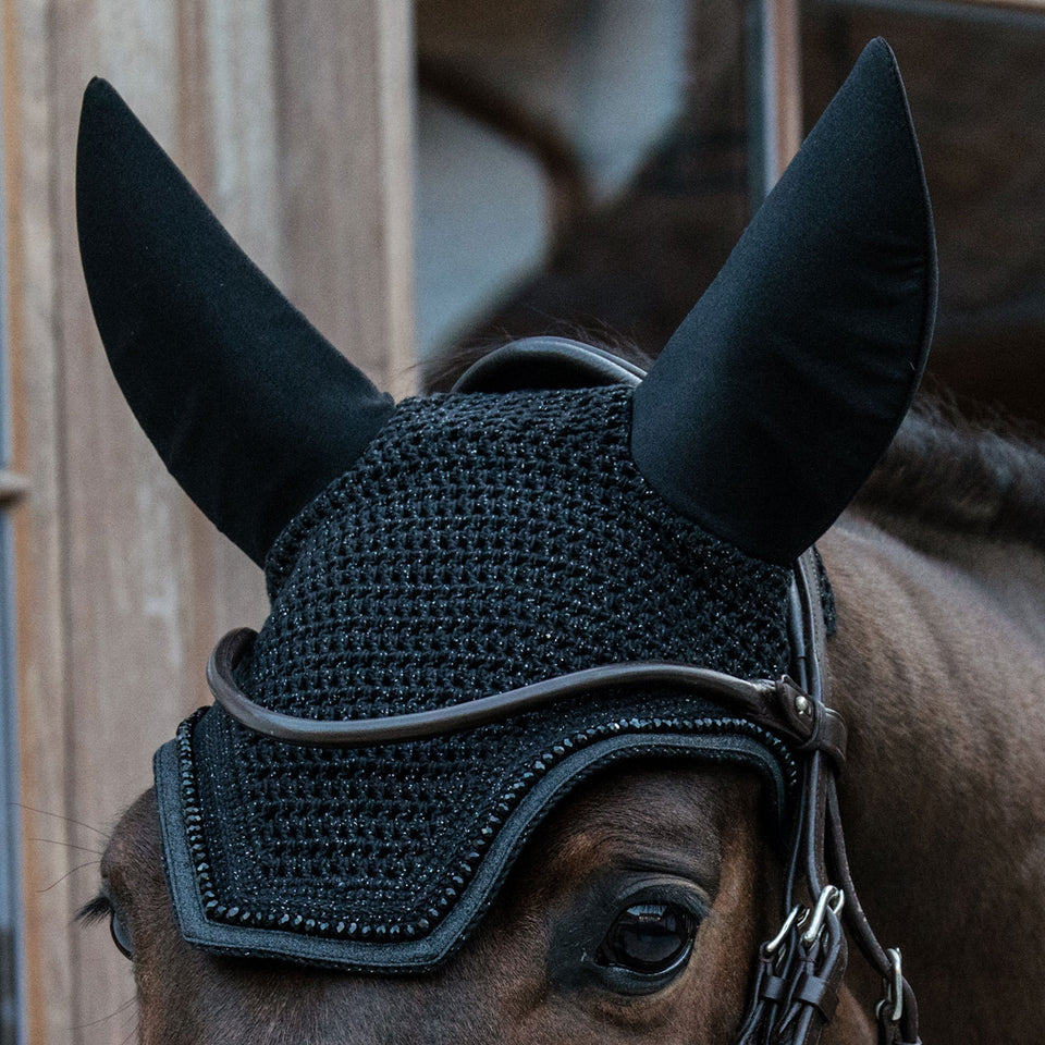 Kentucky Horsewear Wellington Glitter Band Fly Veil - Black