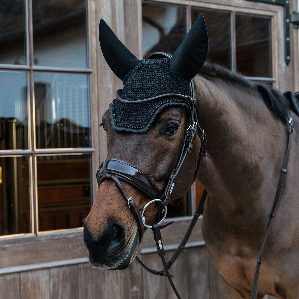 Kentucky Horsewear Wellington Glitter Band Fly Veil - Black