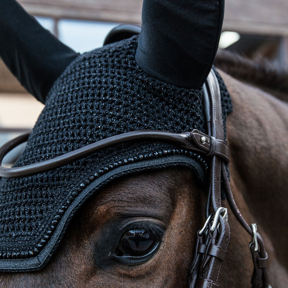 Kentucky Horsewear Wellington Glitter Band Fly Veil - Black