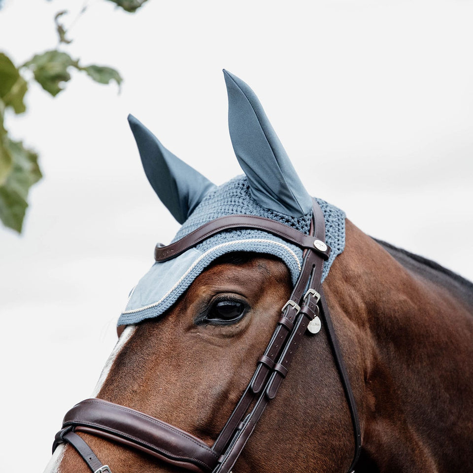 Kentucky Horsewear Wellington Velvet Fly Veil - Light Blue