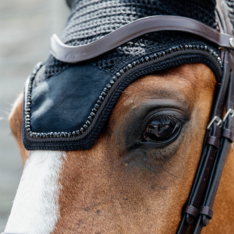 Kentucky Horsewear Wellington Velvet Pearls Fly Veil - Black