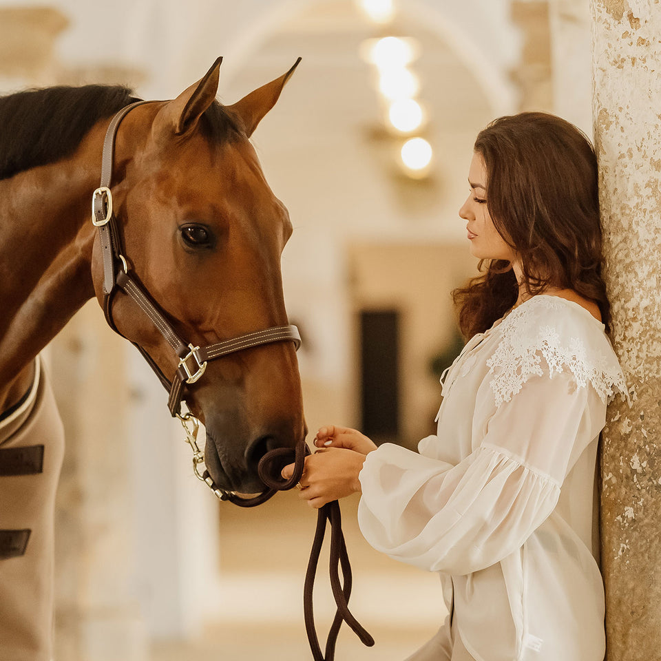 Kentucky Horsewear Wellington Leather Headcollar - Brown