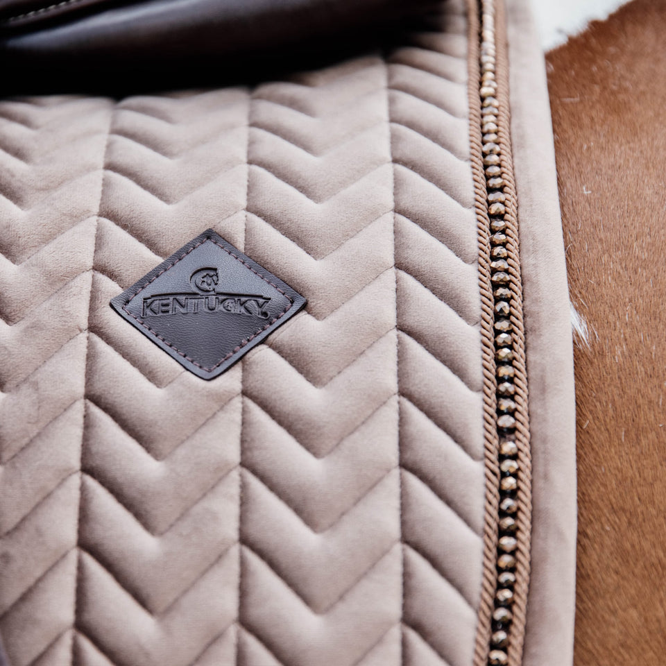Kentucky Horsewear Velvet Pearls Jumping Saddle Cloth - Beige