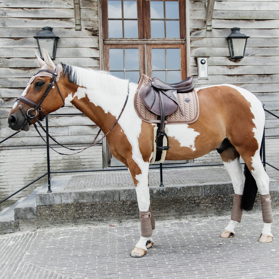 Kentucky Horsewear Velvet Pearls Jumping Saddle Cloth - Beige