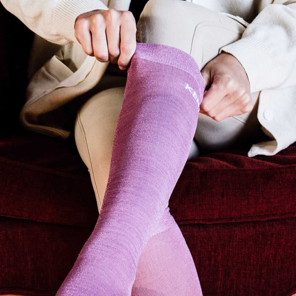 Kentucky Horsewear Glitter Socks - Soft Rose